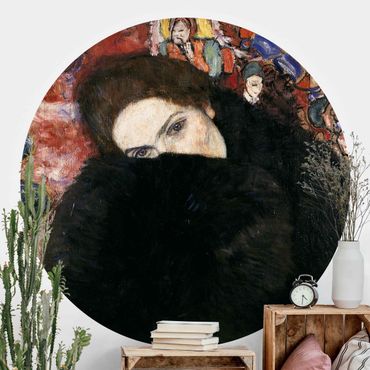 Papier peint rond autocollant - Gustav Klimt - Lady With A Muff