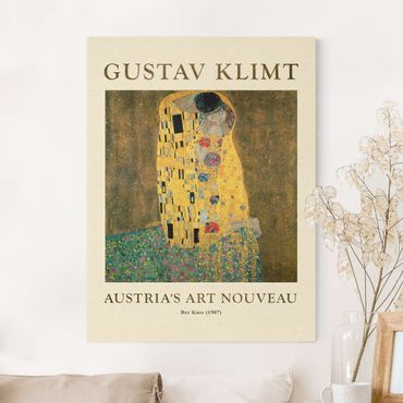 Tableau sur toile naturel - Gustav Klimt - The Kiss - Museum Edition - Format portrait 3:4