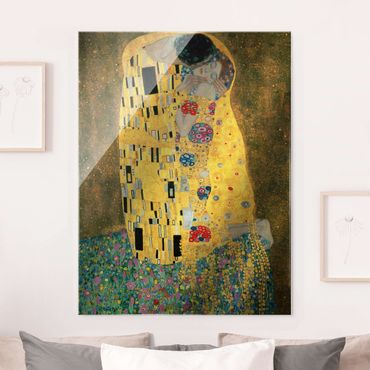 Tableau en verre - Gustav Klimt - The Kiss - Format portrait