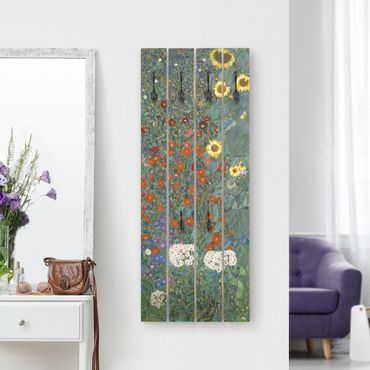 Porte-manteau en bois - Gustav Klimt - Garden Sunflowers