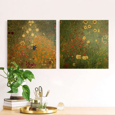Impression sur toile 2 parties - Gustav Klimt - The Green Garden