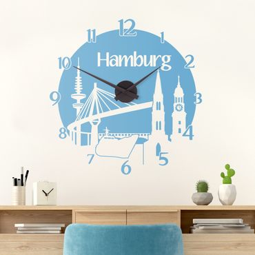 Sticker mural horloge - Hamburg clock