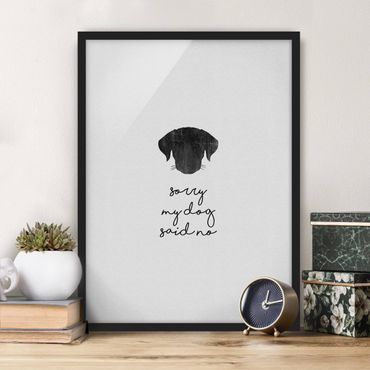 Framed poster - Pet Quote Sorry My Dog Said No