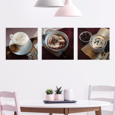 Tableau en verre 3 parties - Hot Chocolate With Cream