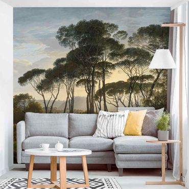 Papier peint - Hendrik Voogd Landscape With Trees In Oil