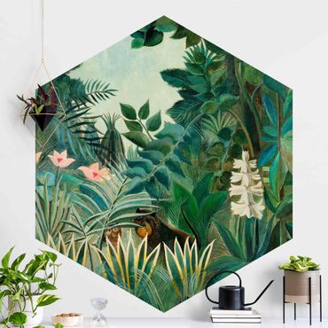 Papier peint hexagonal autocollant avec dessins - Henri Rousseau - The Equatorial Jungle