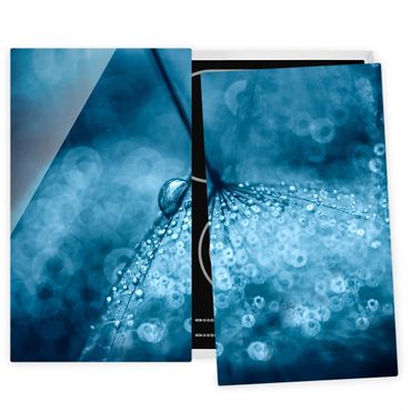 Cache plaques de cuisson en verre - Blue Dandelion In The Rain