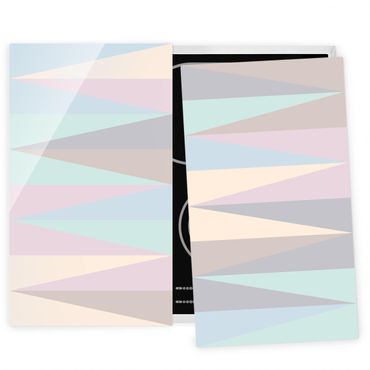 Cache plaques de cuisson en verre - Triangles In Pastel Colours