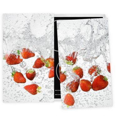 Cache plaques de cuisson en verre - Fresh Strawberries In Water