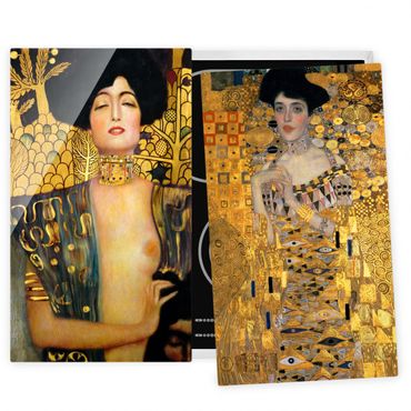 Cache plaques de cuisson en verre - Gustav Klimt - Judith and Adele