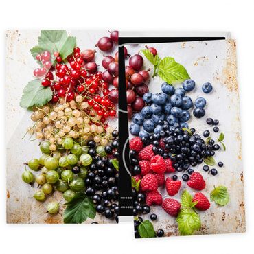 Cache plaques de cuisson en verre - Mixture Of Berries On Metal