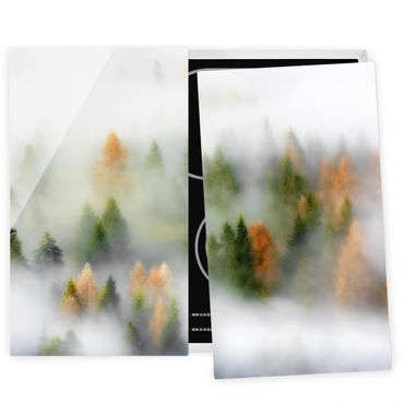 Cache plaques de cuisson en verre - Cloud Forest In Autumn