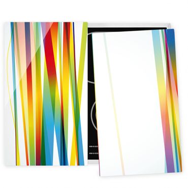 Cache plaques de cuisson en verre - Rainbow Stripes