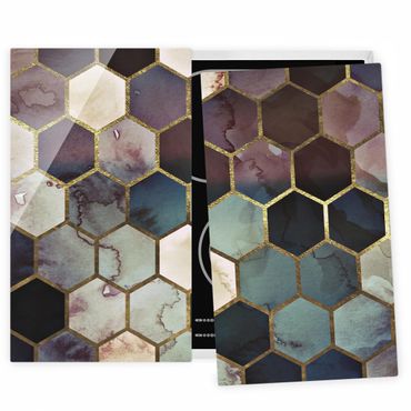 Cache plaques de cuisson - Hexagonal Dreams Watercolour Pattern