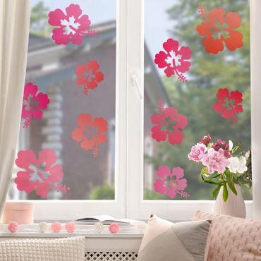 Sticker pour fenêtres - Hibiscus blossoms