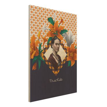 Tableau en bois - Frida Kahlo - Lilies