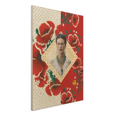 Tableau en bois - Frida Kahlo - Poppies