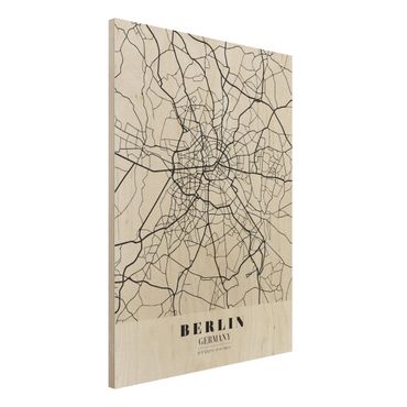 Tableau en bois - Berlin City Map - Classic