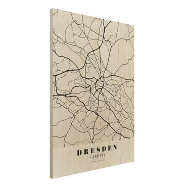 Tableau en bois - Dresden City Map - Classical