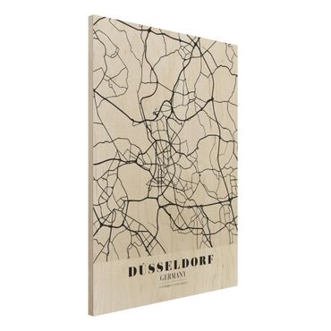 Tableau en bois - Dusseldorf City Map - Classic