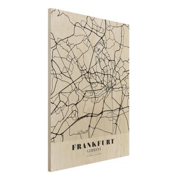 Tableau en bois - Frankfurt City City Map - Classical