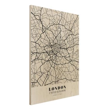 Tableau en bois - London City Map - Classic