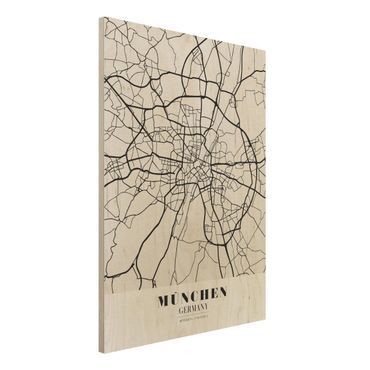 Tableau en bois - Munich City Map - Classic