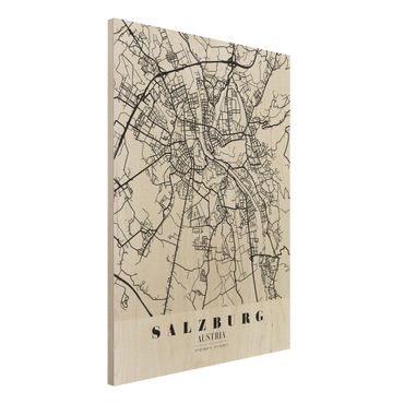 Tableau en bois - Salzburg City Map - Classic