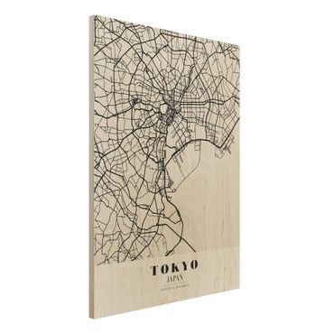 Tableau en bois - Tokyo City Map - Classic