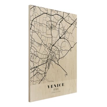 Tableau en bois - Venice City Map - Classic