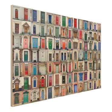 Tableau en bois - 100 Doors