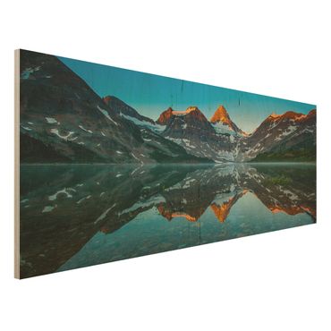 Tableau en bois - Mountain Landscape At Lake Magog In Canada