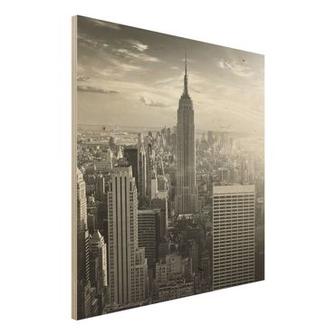 Tableau en bois - Manhattan Skyline