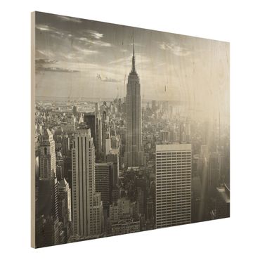 Tableau en bois - Manhattan Skyline