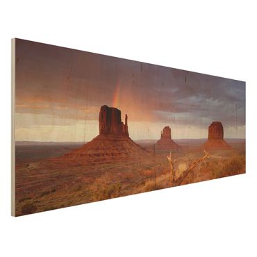 Tableau en bois - Monument Valley At Sunset