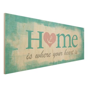 Tableau en bois - No.YK33 Home Is Where Your Heart Is