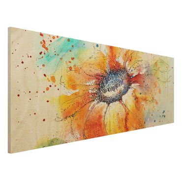 Tableau en bois - Painted Sunflower