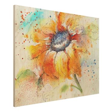Tableau en bois - Painted Sunflower