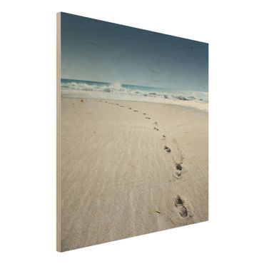 Tableau en bois - Traces In The Sand