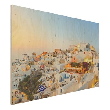 Tableau en bois - Bright Santorini