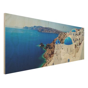 Tableau en bois - View Over Santorini