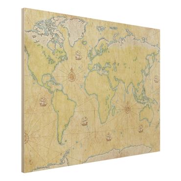 Tableau en bois - World Map