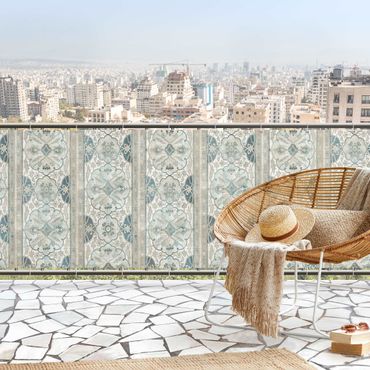 Brise-vue pour balcon - Panneau de bois persan vintage II