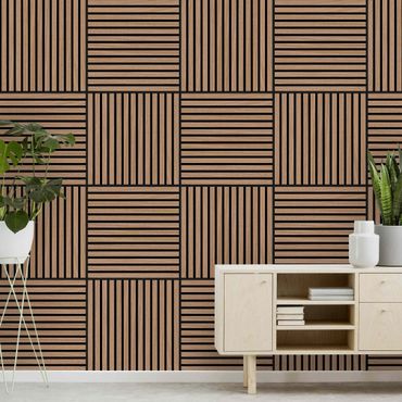Panneau acoustique - Mur en bois chêne foncé - 52x52 cm