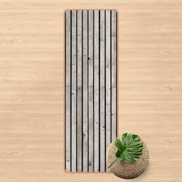 Tapis de yoga - Wooden Wall With Narrow Strips Black And White