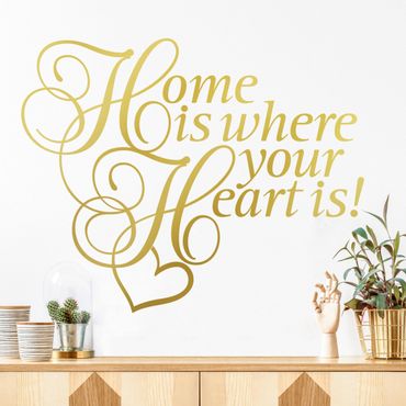 Sticker mural - Home is where the Heart is with heart