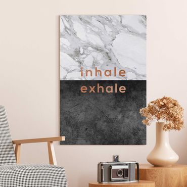 Tableau sur toile - Inhale Exhale Copper And Marble