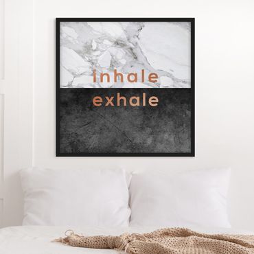 Framed poster - Inhale Exhale Copper And Marble