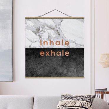 Tableau en tissu avec porte-affiche - Inhale Exhale Copper And Marble - Carré 1:1