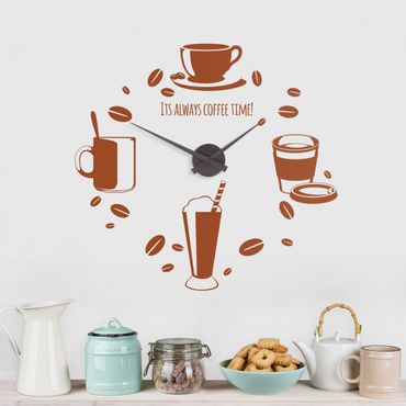 Sticker mural horloge - Its Always Coffee Time